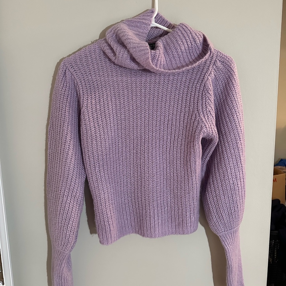 Nasty Gal Purple Ribbed Knit Turtleneck Sweater
